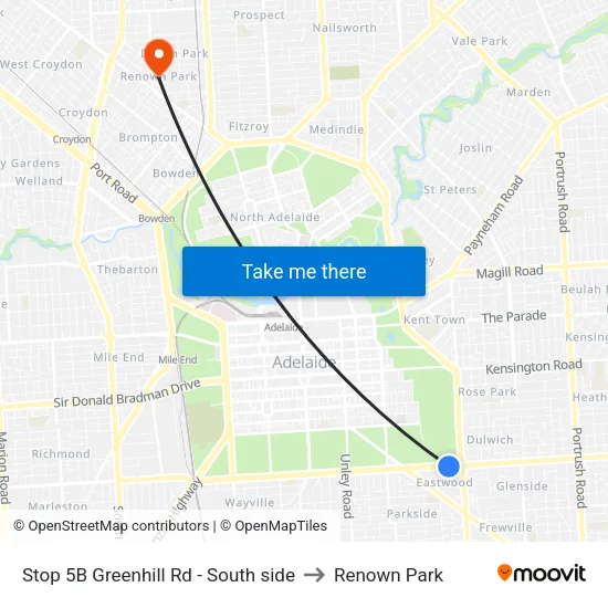 Stop 5B Greenhill Rd - South side to Renown Park map