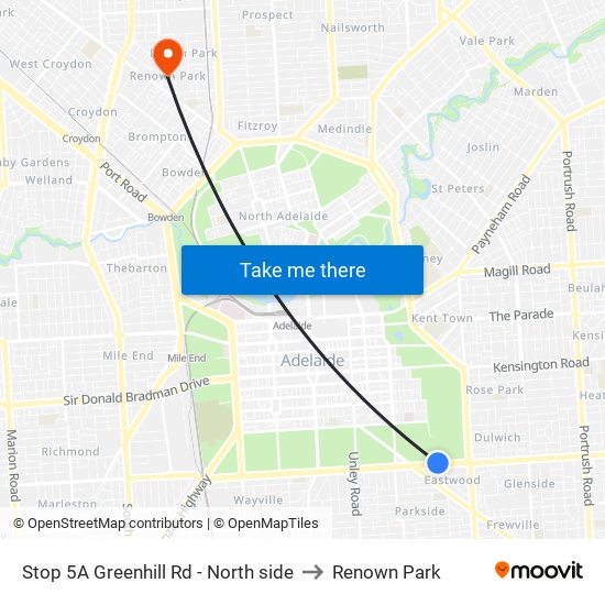 Stop 5A Greenhill Rd - North side to Renown Park map