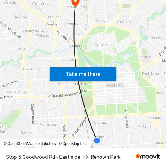 Stop 5 Goodwood Rd - East side to Renown Park map