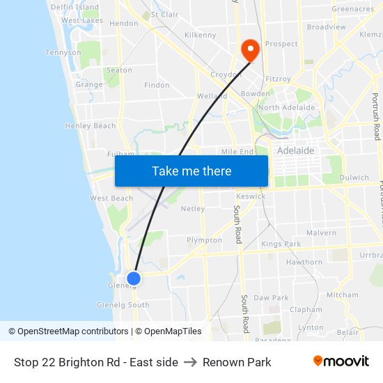 Stop 22 Brighton Rd - East side to Renown Park map