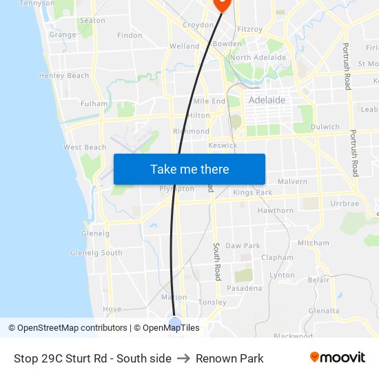 Stop 29C Sturt Rd - South side to Renown Park map