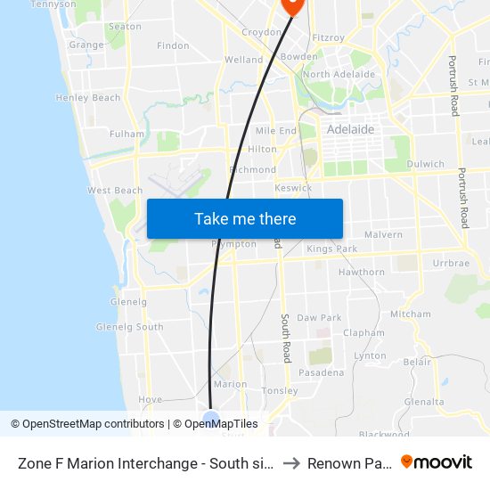 Zone F Marion Interchange - South side to Renown Park map