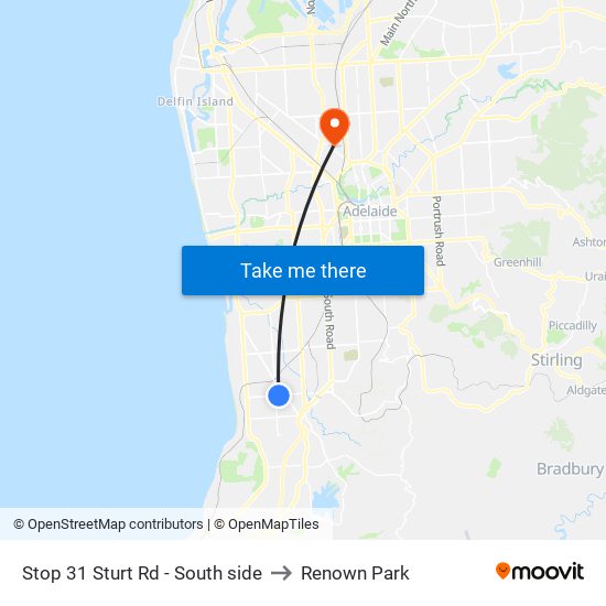 Stop 31 Sturt Rd - South side to Renown Park map
