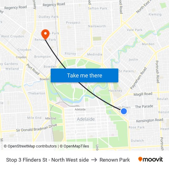 Stop 3 Flinders St - North West side to Renown Park map