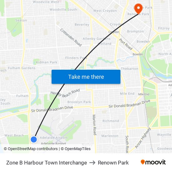 Zone B Harbour Town Interchange to Renown Park map
