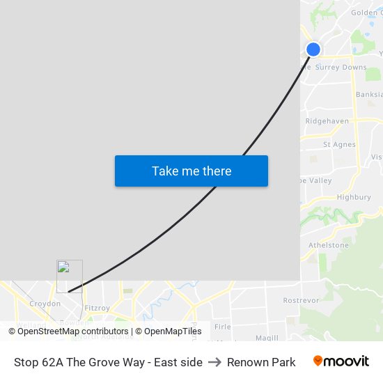 Stop 62A The Grove Way - East side to Renown Park map