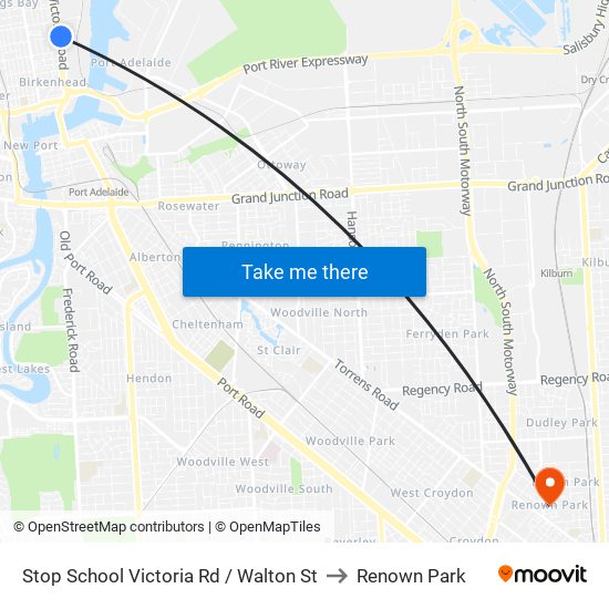 Stop School Victoria Rd / Walton St to Renown Park map