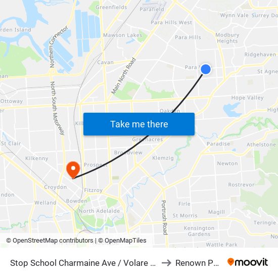 Stop School Charmaine Ave / Volare Ave to Renown Park map