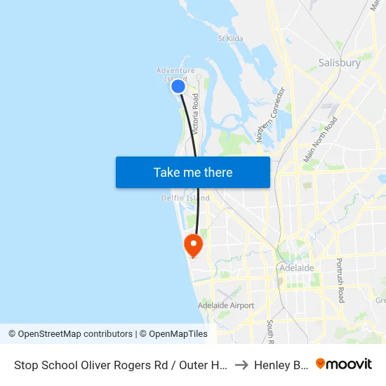 Stop School Oliver Rogers Rd / Outer Harbor Railway to Henley Beach map