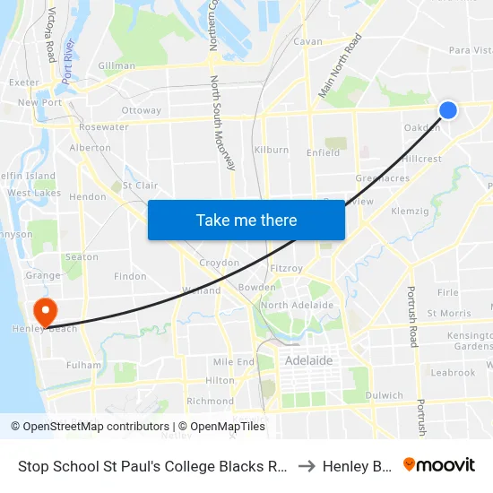 Stop School St Paul's College Blacks Rd - East side to Henley Beach map
