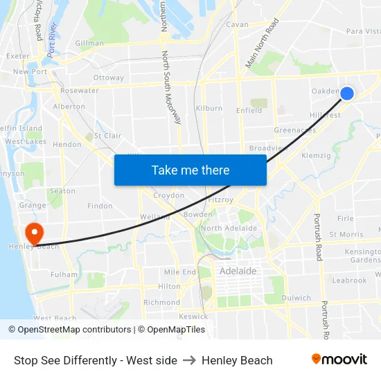 Stop See Differently - West side to Henley Beach map