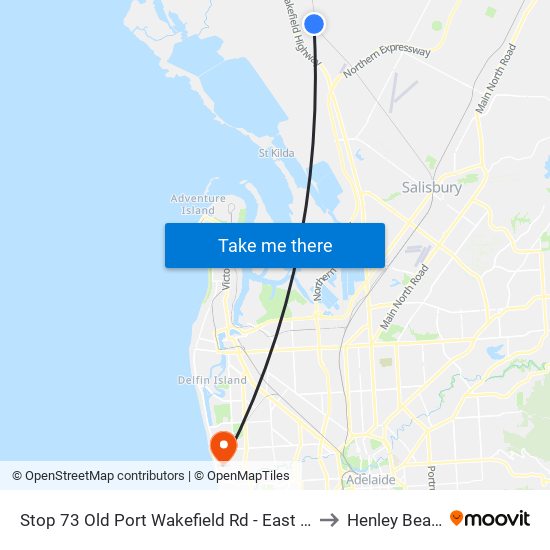 Stop 73 Old Port Wakefield Rd - East side to Henley Beach map
