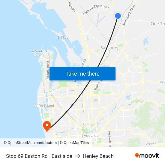 Stop 69 Easton Rd - East side to Henley Beach map