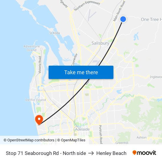 Stop 71 Seaborough Rd - North side to Henley Beach map