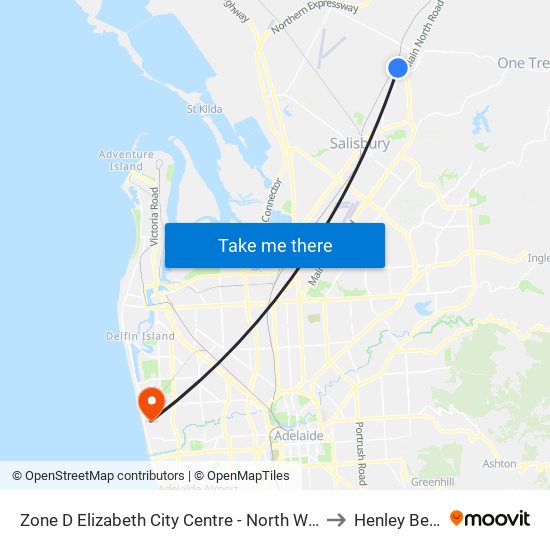 Zone D Elizabeth City Centre - North West side to Henley Beach map