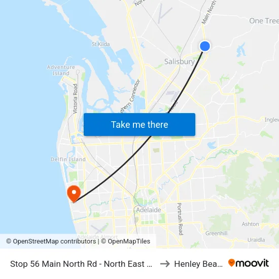 Stop 56 Main North Rd - North East side to Henley Beach map