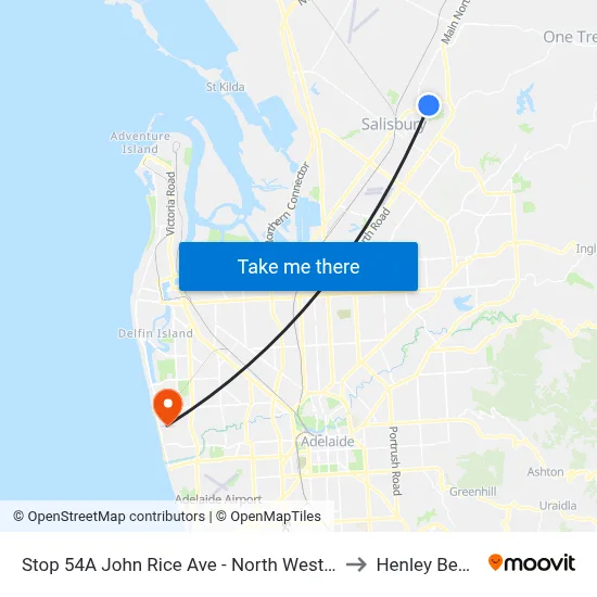 Stop 54A John Rice Ave - North West side to Henley Beach map