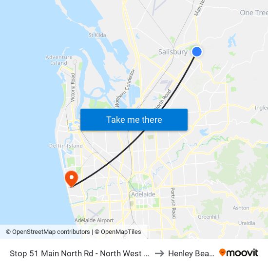 Stop 51 Main North Rd - North West side to Henley Beach map