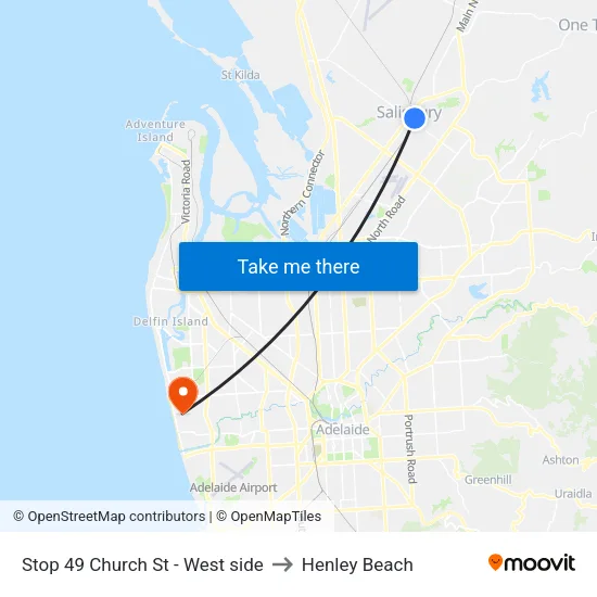 Stop 49 Church St - West side to Henley Beach map