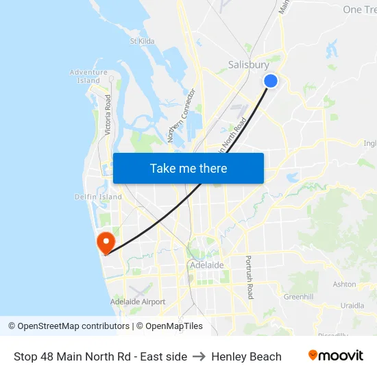 Stop 48 Main North Rd - East side to Henley Beach map