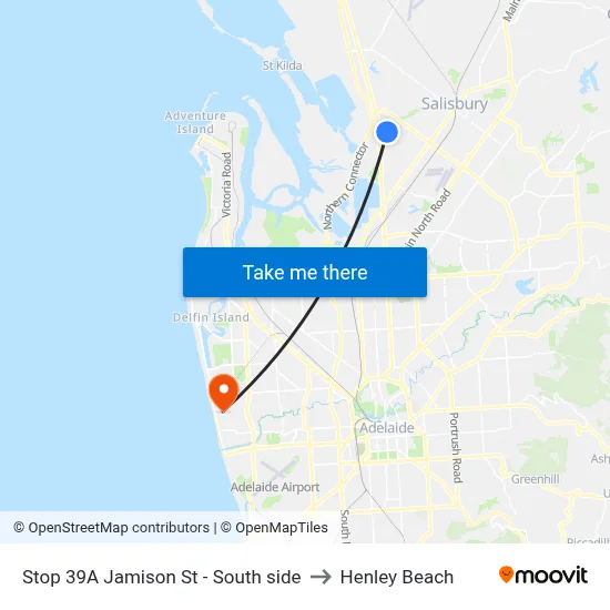 Stop 39A Jamison St - South side to Henley Beach map