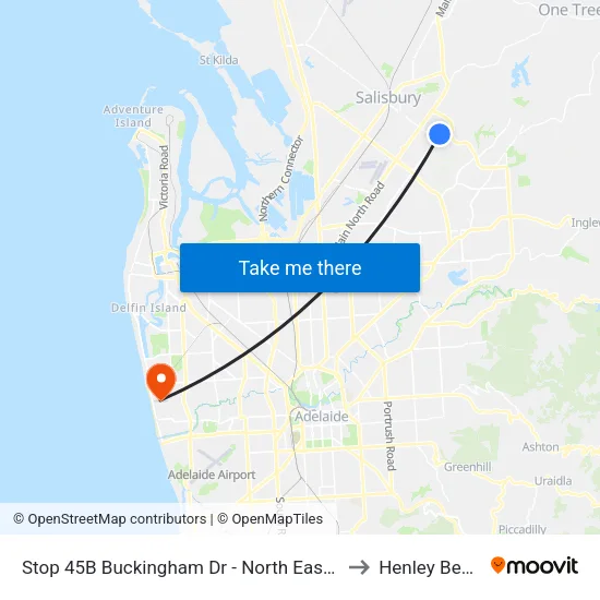 Stop 45B Buckingham Dr - North East side to Henley Beach map