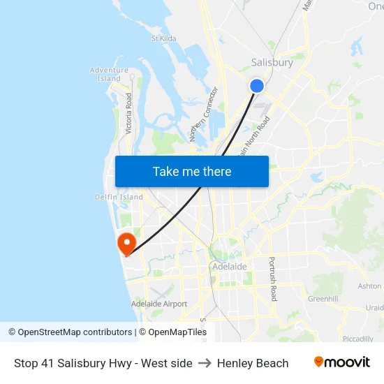 Stop 41 Salisbury Hwy - West side to Henley Beach map