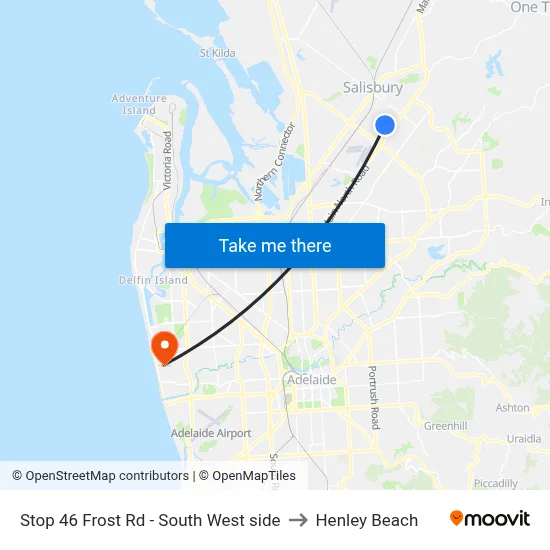 Stop 46 Frost Rd - South West side to Henley Beach map