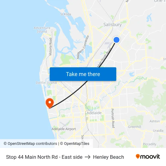 Stop 44 Main North Rd - East side to Henley Beach map