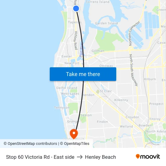 Stop 60 Victoria Rd - East side to Henley Beach map