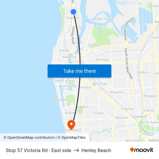 Stop 57 Victoria Rd - East side to Henley Beach map