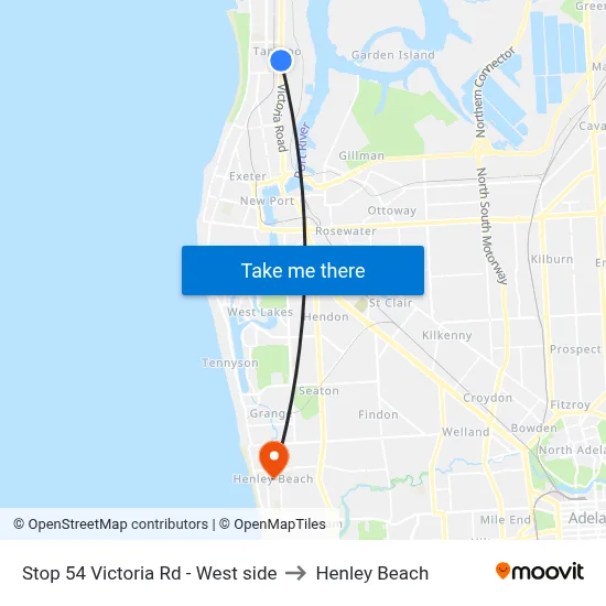 Stop 54 Victoria Rd - West side to Henley Beach map