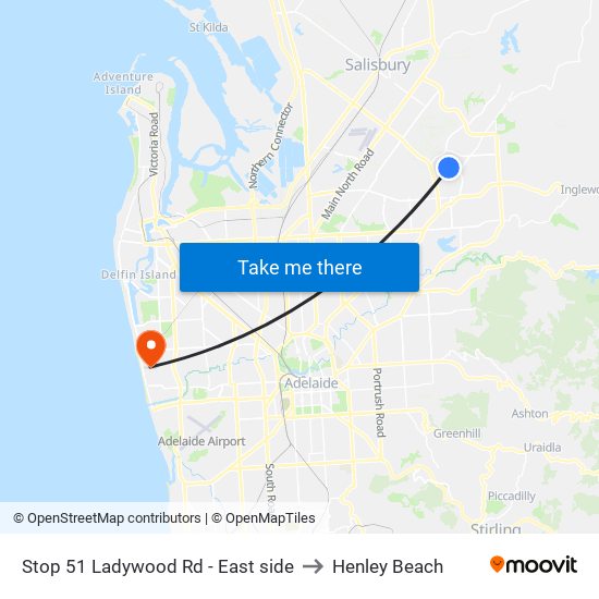 Stop 51 Ladywood Rd - East side to Henley Beach map