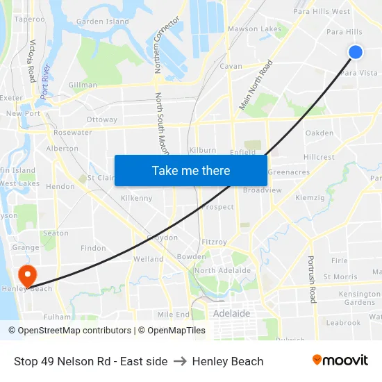 Stop 49 Nelson Rd - East side to Henley Beach map
