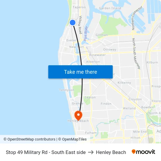 Stop 49 Military Rd - South East side to Henley Beach map