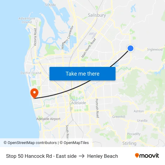 Stop 50 Hancock Rd - East side to Henley Beach map