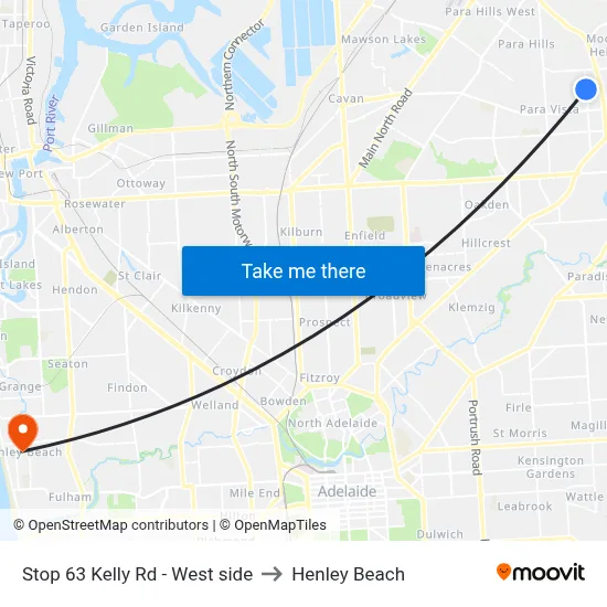 Stop 63 Kelly Rd - West side to Henley Beach map