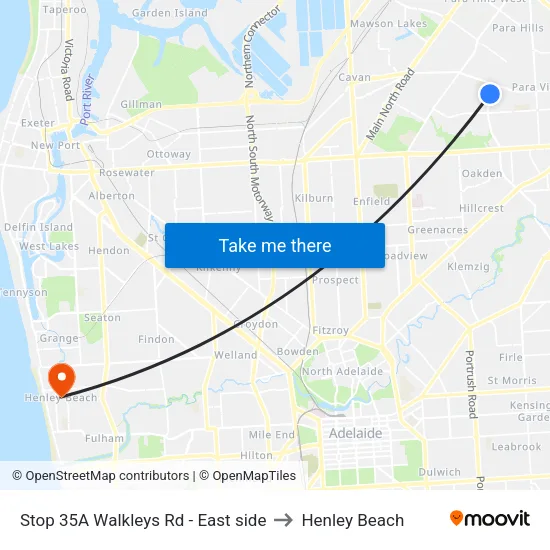 Stop 35A Walkleys Rd - East side to Henley Beach map