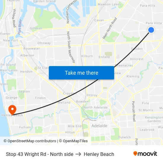 Stop 43 Wright Rd - North side to Henley Beach map