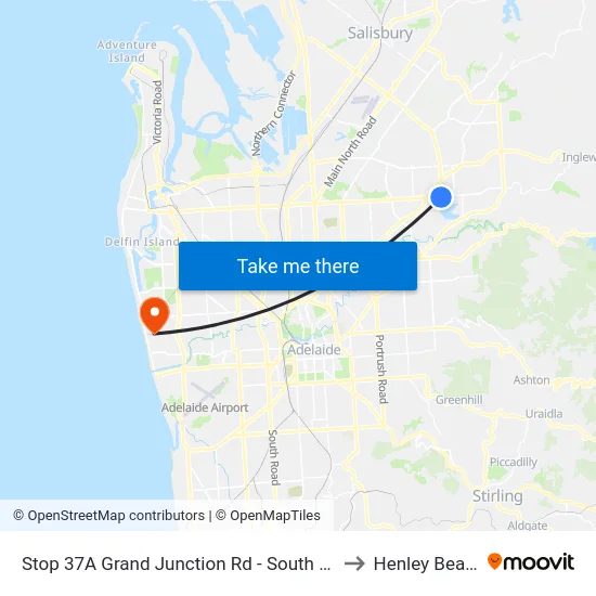 Stop 37A Grand Junction Rd - South side to Henley Beach map