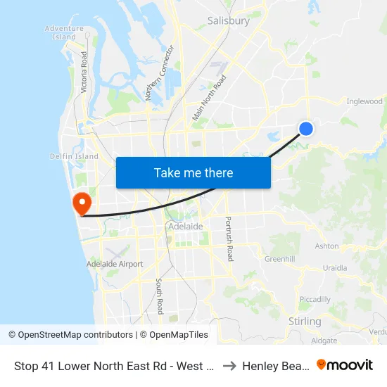 Stop 41 Lower North East Rd - West side to Henley Beach map