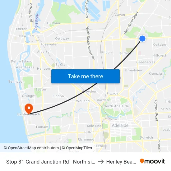 Stop 31 Grand Junction Rd - North side to Henley Beach map