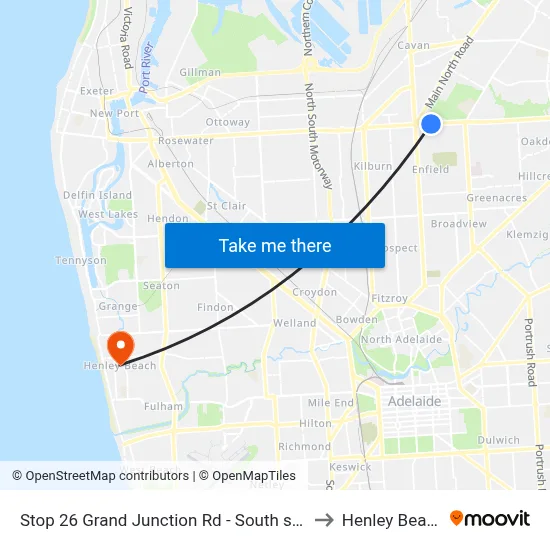 Stop 26 Grand Junction Rd - South side to Henley Beach map