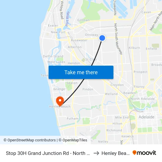 Stop 30H Grand Junction Rd - North side to Henley Beach map
