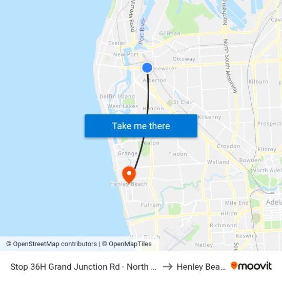Stop 36H Grand Junction Rd - North side to Henley Beach map