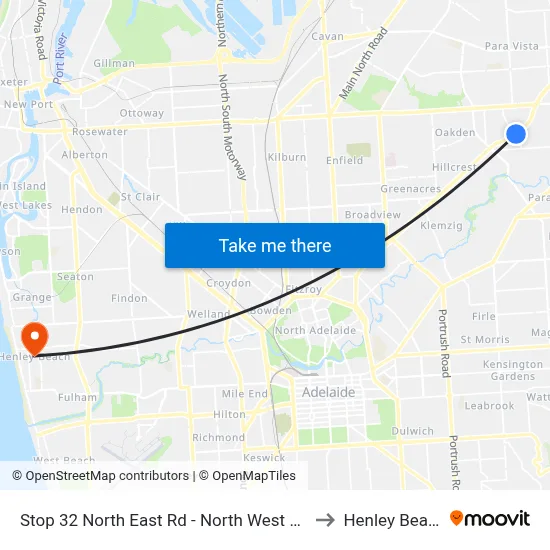 Stop 32 North East Rd - North West side to Henley Beach map