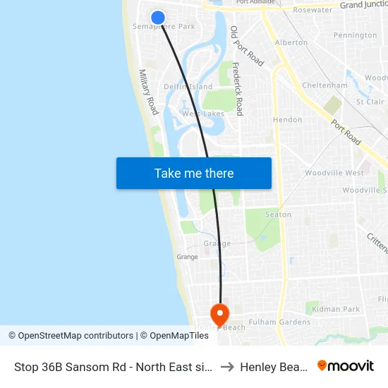 Stop 36B Sansom Rd - North East side to Henley Beach map