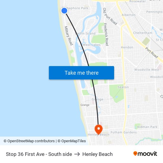 Stop 36 First Ave - South side to Henley Beach map