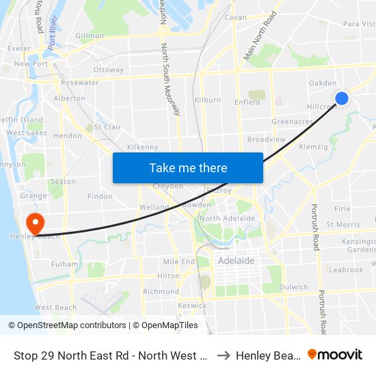 Stop 29 North East Rd - North West side to Henley Beach map