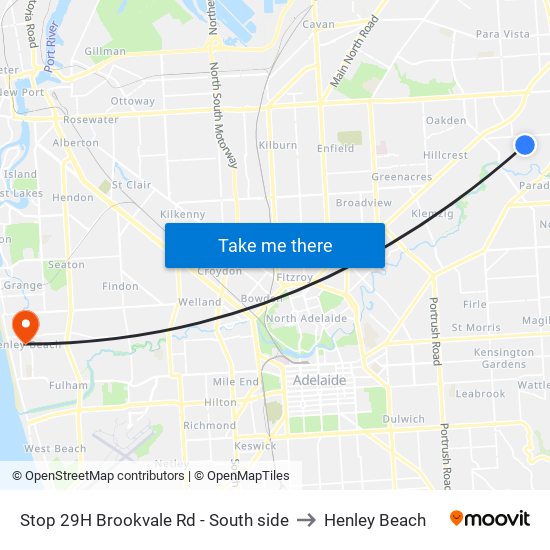 Stop 29H Brookvale Rd - South side to Henley Beach map